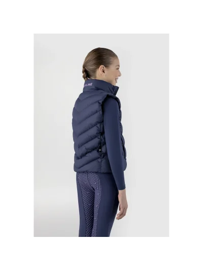 Junior Cetz Navy Quilted Vest with Pink Logo - Equiline - imagen 4