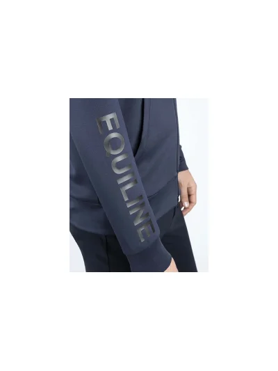 Chaqueta azul marino con capucha y cremallera  técnica para hombre Cenac - Equiline - imagen 3