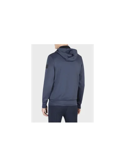 Chaqueta azul marino con capucha y cremallera  técnica para hombre Cenac - Equiline - imagen 4