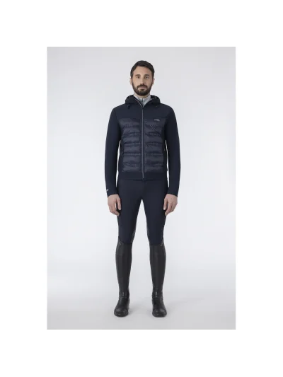Navy blue technical nylon jacket with padded front for men Ecude - Equiline - imagen 2