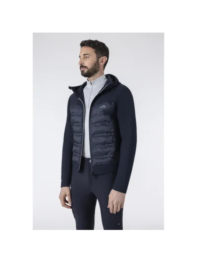Navy blue technical nylon jacket with padded front for men Ecude - Equiline - imagen 3