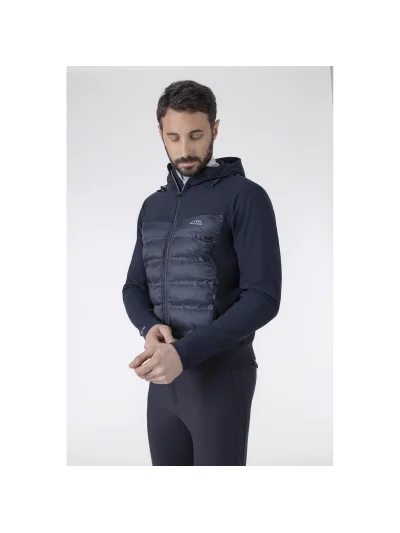 Navy blue technical nylon jacket with padded front for men Ecude - Equiline - imagen 4