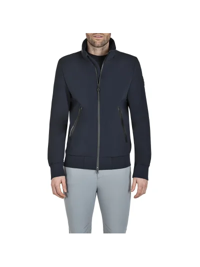Chaqueta azul marino técnica con malla en las mangas y en la cintura y la capucha recogida en el cuello para hombre Carlc - Equiline - imagen 2