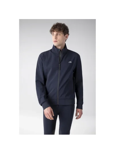 Chaqueta azul marino técnica con malla en las mangas y en la cintura y la capucha recogida en el cuello para hombre Carlc - Equiline - imagen 3