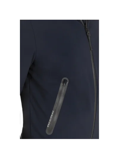 Chaqueta azul marino técnica con malla en las mangas y en la cintura y la capucha recogida en el cuello para hombre Carlc - Equiline - imagen 4