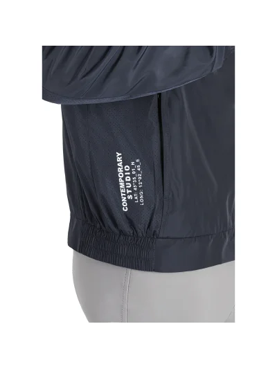 Chaqueta muy fina de cortavientos azul marino con el logo en la parte superior para mujer Chatson - Equiline - imagen 4