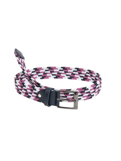 Cinturón trenzado elástico de algodón rosa, blanco y negro unisex Cuba - Equiline - imagen 2