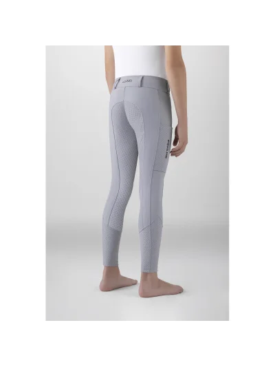 Mallas gris lila (lilac grey) full grip con bolsillo para el movil junior Gingef - Equiline - imagen 2