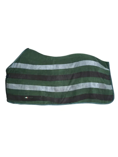 Couverture polaire gris foncé et noir et vert pour cheval Steven - Equiline - imagen 2