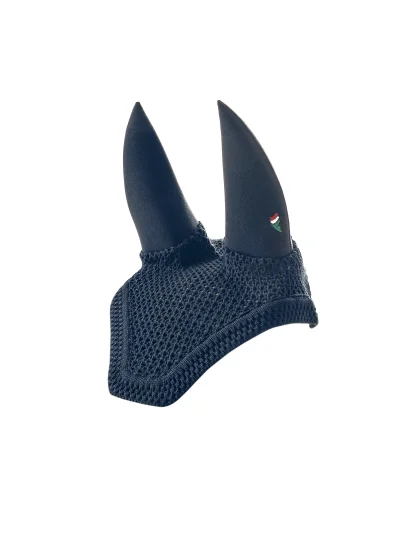 Orejeras de crochet azul marino con orejas antiruido para caballo Dave - Equiline
