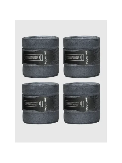 Pack de 4 vendas polares de trabajo grises para caballo - Equiline - imagen 3