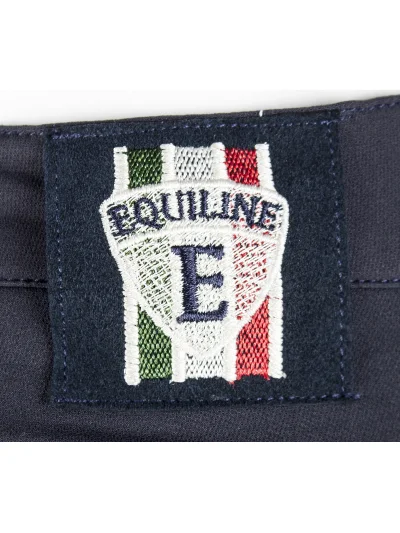 Pantalons bleu marine avec poches de daim et logos tricolore (grip aux genoux) pour garçon Ferdy - Equiline - imagen 2