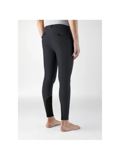 Pantalones negros de invierno (grip rodilla) y bolsillo lateral con logotipo estampado para hombre Crunock - Equiline - imagen 4