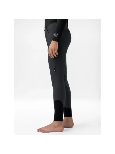 Pantalones negros (grip rodilla) con bolsillo lateral con cremallera para hombre Enkask - Equiline - imagen 2