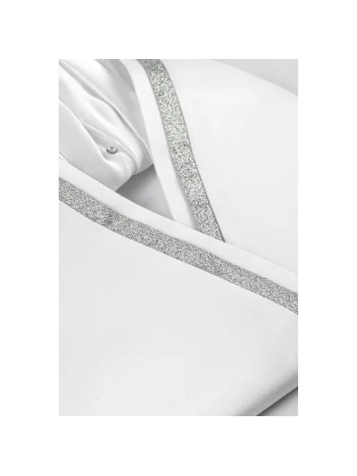 Plastrón blanco con una banda plateada brillante y brillantes - Equiline - imagen 4
