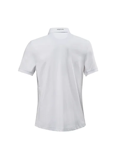 Polo de piqué de competición de manga corta blanco para hombre Cotan - Equiline - imagen 2