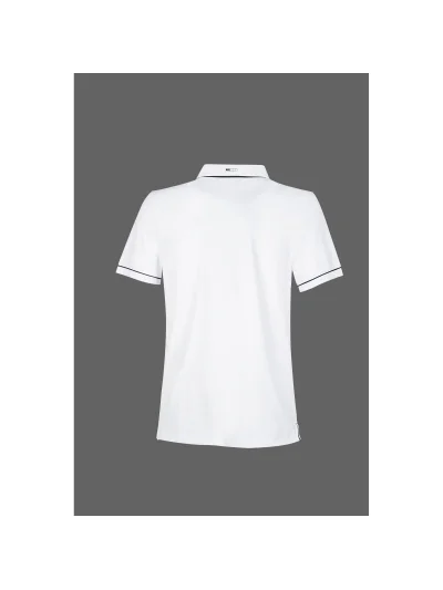 Polo de competición blanco de manga corta para hombre Linden - Equiline - imagen 3