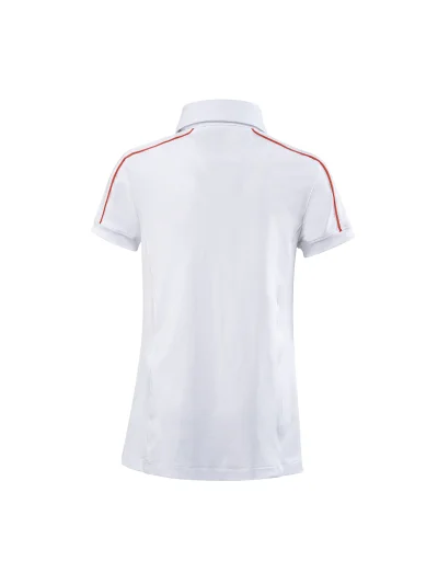Polo de competición de manga corta blanco y naranja para niño Joshua - Equiline - imagen 3
