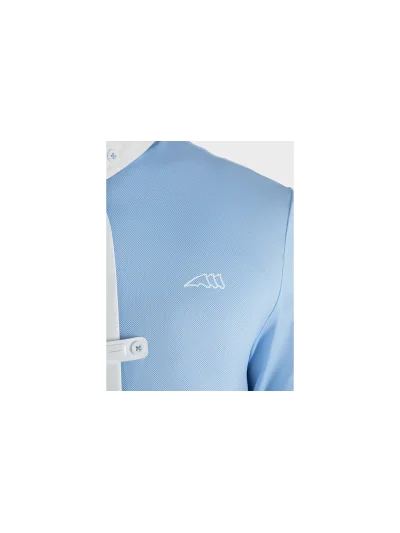 Polo de competición de manga larga azul cielo para hombre Evik - Equiline - imagen 3