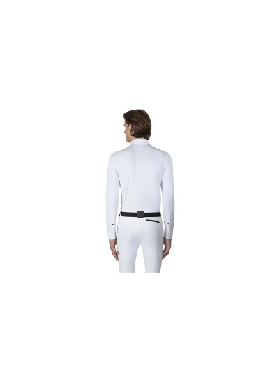 Polo de competición de manga larga blanco hombre - Equiline - imagen 3