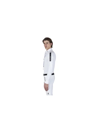 Polo de competición de manga larga blanco hombre - Equiline - imagen 4