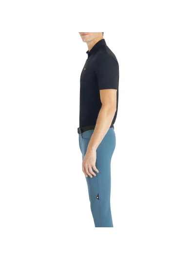 Polo de micropiqué de manga corta azul marino para hombre Clemc - Equiline - imagen 2