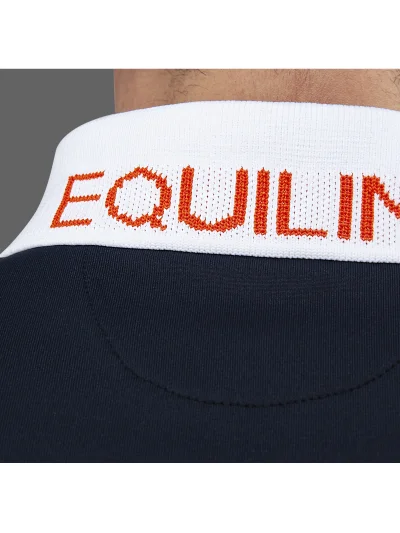 Polo de manga corta azul marino y blanco para hombre Collins - Equiline - imagen 2