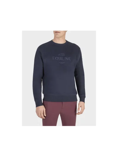 Sweat bleu marine à col rond pour homme Caricoc - Equiline - imagen 2