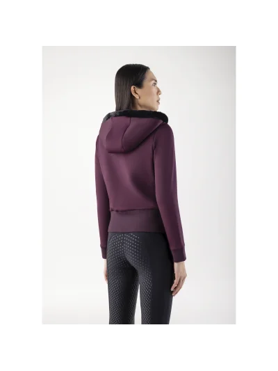 Sudadera con capucha color violeta y el logotipo brillante para mujer - Equiline - imagen 3