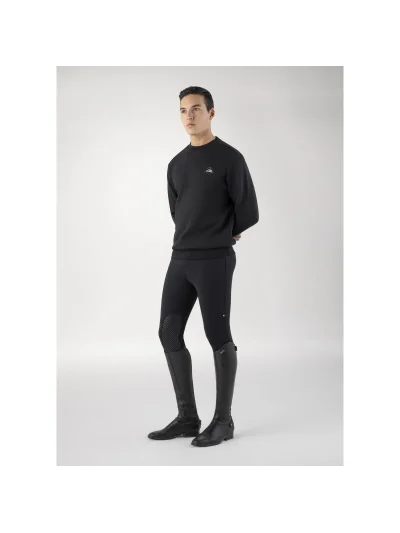Sweat noire à col rond avec el logo de letras blanches au dos pour homme Cirok - Equiline - imagen 2