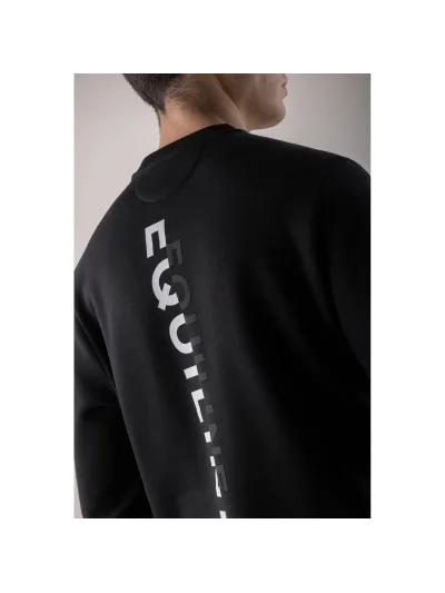 Sweat noire à col rond avec el logo de letras blanches au dos pour homme Cirok - Equiline - imagen 3