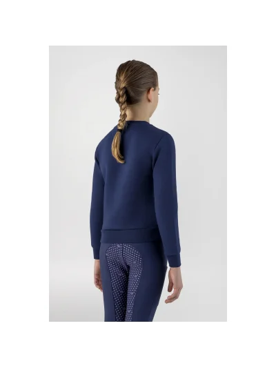Sweat polaire bleu marine avec el logo de strass rose pour fille Cedril - Equiline - imagen 4