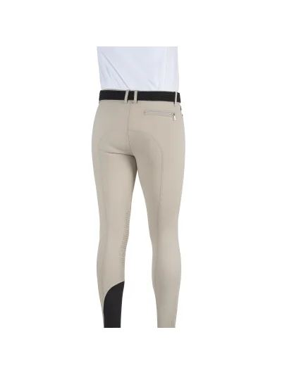 Pantalones de competición beige (grip rodilla) para hombre - Equiline - imagen 2