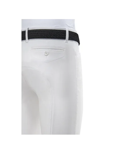Pantalones de competición blancos (grip rodilla) para hombre - Equiline - imagen 2