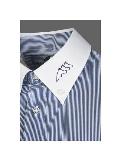 Camisa de concurso a rayas azul marino y blanco para hombre Farel - Equiline - imagen 2