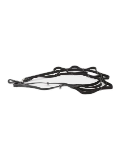 Rênes noire avec 5 asas et Stops en cuir (16mm) - Eric Thomas