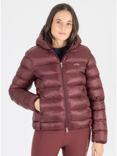 Abrigo burdeos acolchado con capucha para mujer - Cirec - Equiline