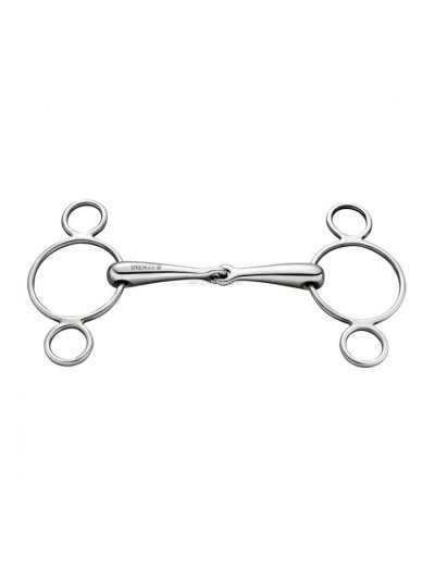 Snaffle bit with 3 stainless steel rings and diameter 7cm for horses - Sprenger