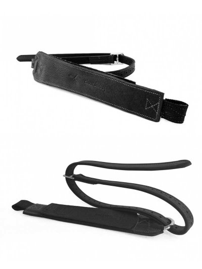 Étrivières en cuir noir pour cheval - Progrip - Freejump