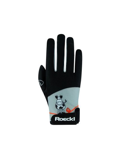 Gants noir avec dessins pour l'équitation Kansas - Roeckl