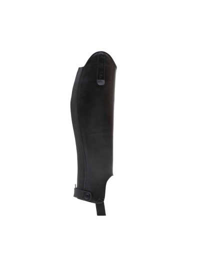 Mini-chaps noires en cuir pour l'équitation classiques avec élastique et avec fermeture éclair Classic soft - Chester