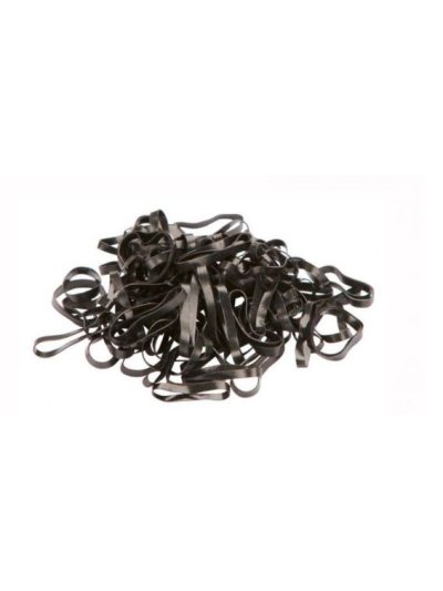 Bolsa de gomas para crines anchas y elásticas negras de (aprox 500 unidades)