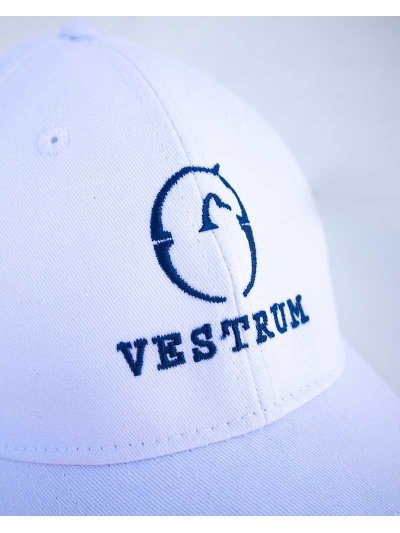 Casquette blanc avec logo brodé en bleu marine - Vestrum - imagen 2