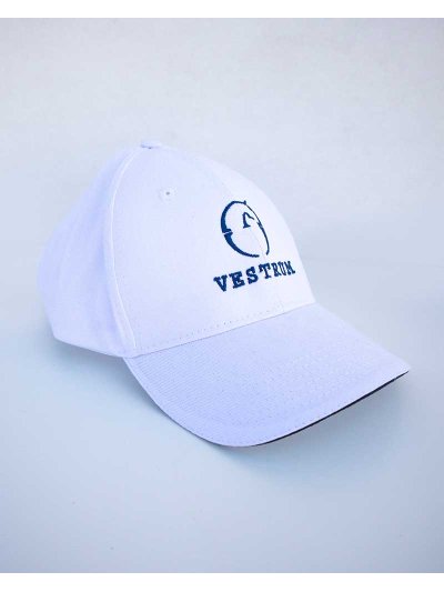 Casquette blanc avec logo brodé en bleu marine - Vestrum - imagen 3