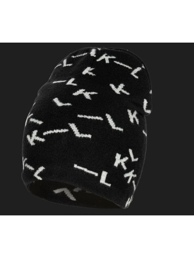 Gorro fino de punto negro y gris con interior polar - KLgianni - Kingsland