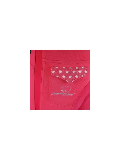 Pantalones con culera de cuero color rosa con detalles de lentejuelas y estrellas para niña Star - Imperial Riding - imagen 3
