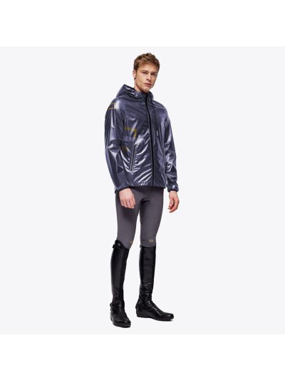 Chubasquero azul marino transparente unisex para lluvia con capucha - RG
