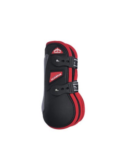 Protectores delanteros negros y rojos de salto Olympus - Veredus