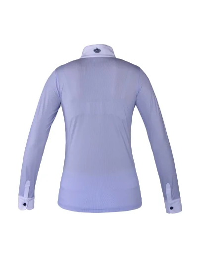 Chemise de concours à manches longues blanc avec topitos bleu pour femme Fortuna - Kingsland - imagen 2