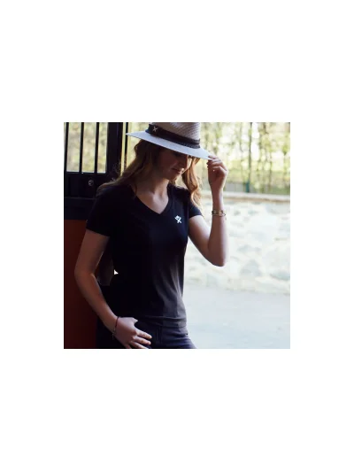 T-shirt technique d'entraînement à manches courtes noir pour femme - Brentina - Kingsland Dressage - imagen 4